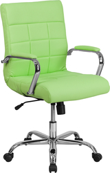 green mid-back vinyl task chair