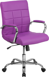 purple mid-back vinyl task chair
